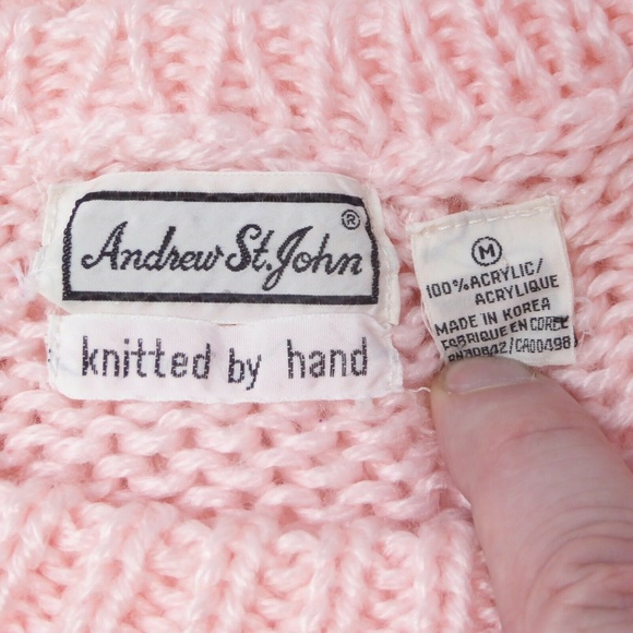 Andrew St John Womans Pink Hand Knit Sweater - Picture 7 of 7